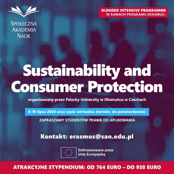 Rekrutacja do programu Erasmus+ BIP „Sustainability and Consumer Protection”