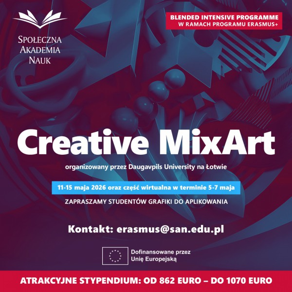 Rekrutacja do programu Erasmus+ BIP Creative MixArt na Łotwie