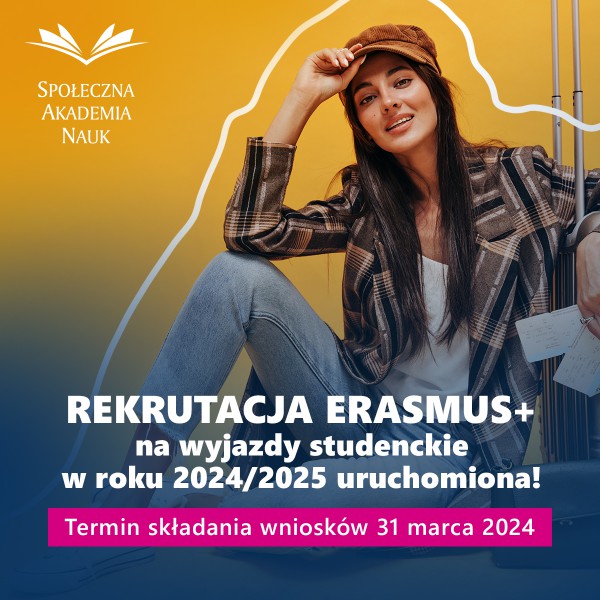 Zapraszamy do aplikowania o wyjazd na studia w ramach programu Erasmus+ w semestrze zimowym 2024/2025! 